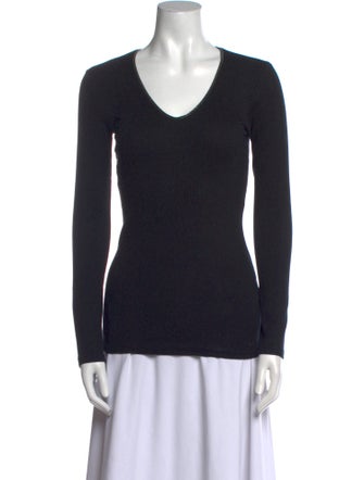 Brunello Cucinelli V-Neck Long Sleeve Top