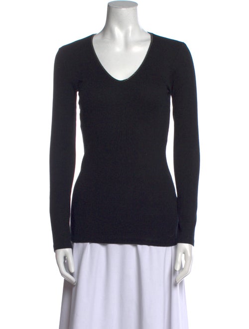 Brunello Cucinelli V-Neck Long Sleeve Top