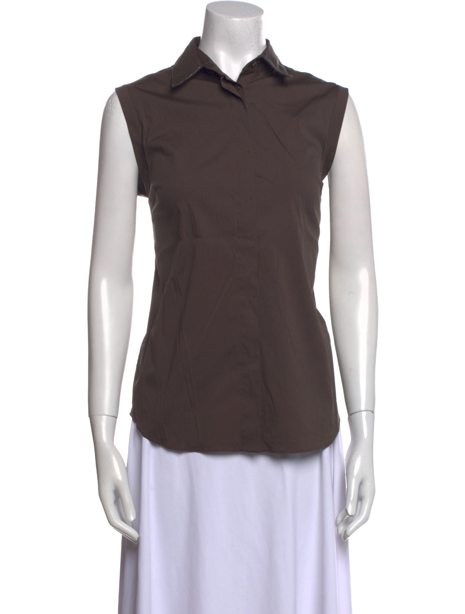 Brunello Cucinelli Sleeveless Button-Up Top