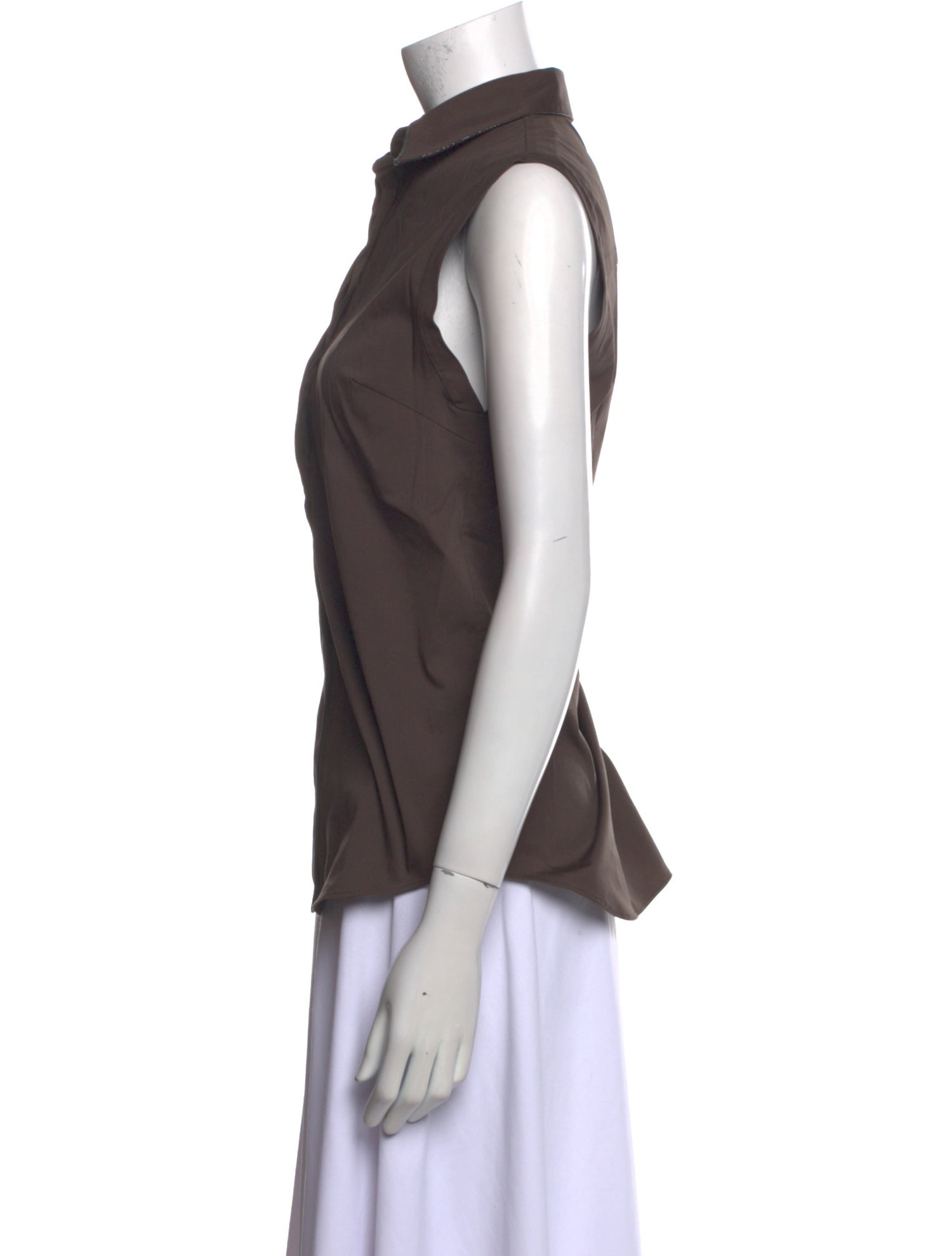 Brunello Cucinelli Sleeveless Button-Up Top