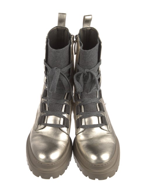 Brunello Cucinelli Monili Suede Combat Boots