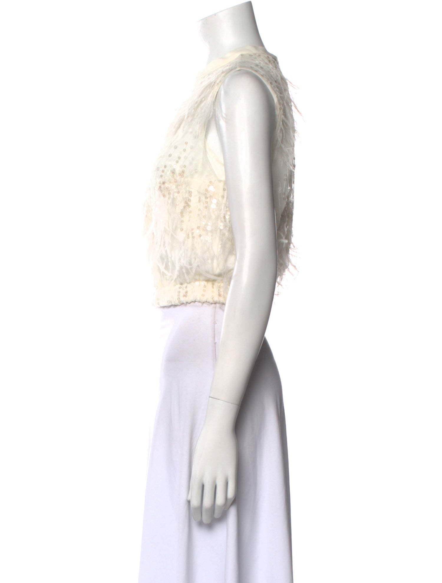 Brunello Cucinelli Crew Neck Sleeveless Crop Top