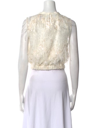 Brunello Cucinelli Crew Neck Sleeveless Crop Top