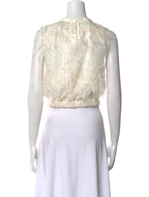 Brunello Cucinelli Crew Neck Sleeveless Crop Top