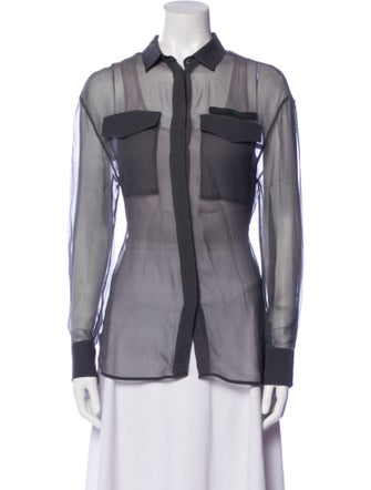 Brunello Cucinelli Long Sleeve Button-Up Top