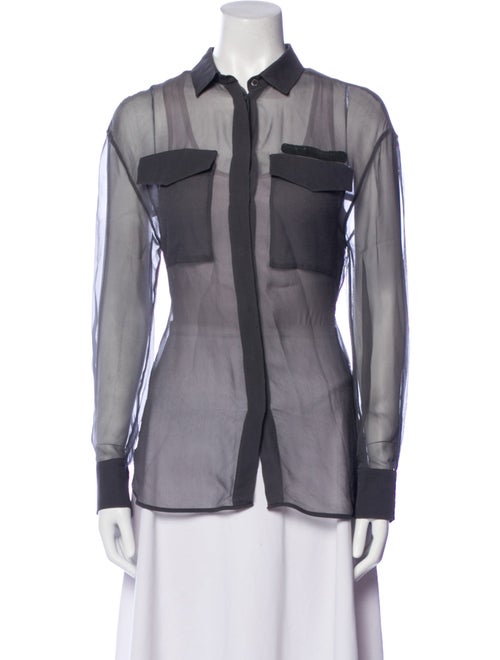 Brunello Cucinelli Long Sleeve Button-Up Top