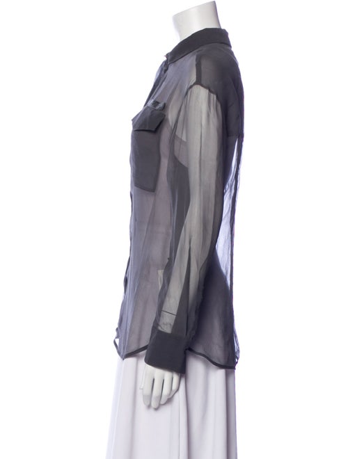 Brunello Cucinelli Long Sleeve Button-Up Top