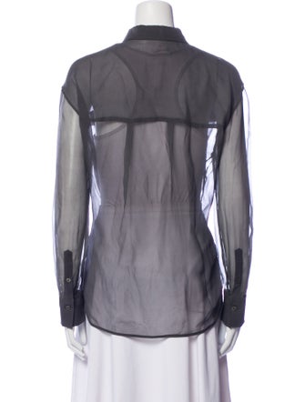 Brunello Cucinelli Long Sleeve Button-Up Top