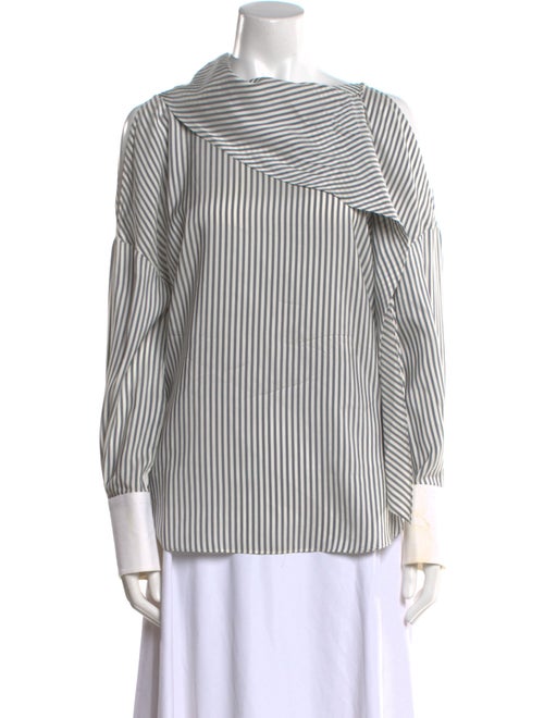 Brunello Cucinelli Silk Striped Top