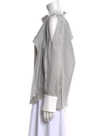 Brunello Cucinelli Silk Striped Top