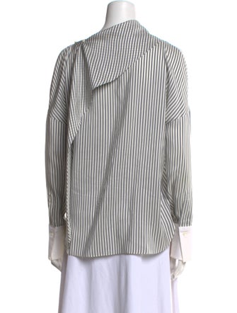 Brunello Cucinelli Silk Striped Top