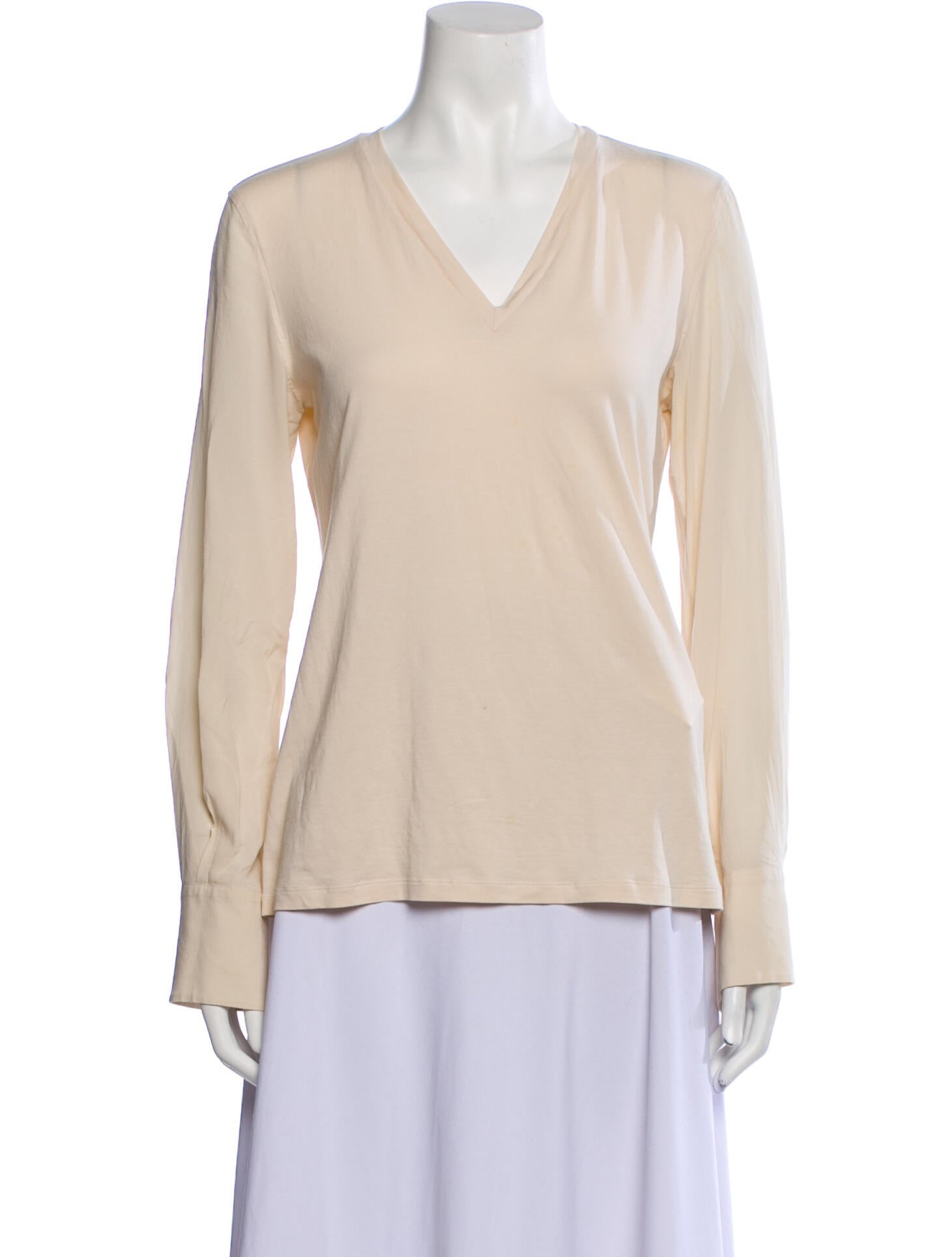 Brunello Cucinelli V-Neck Long Sleeve Blouse