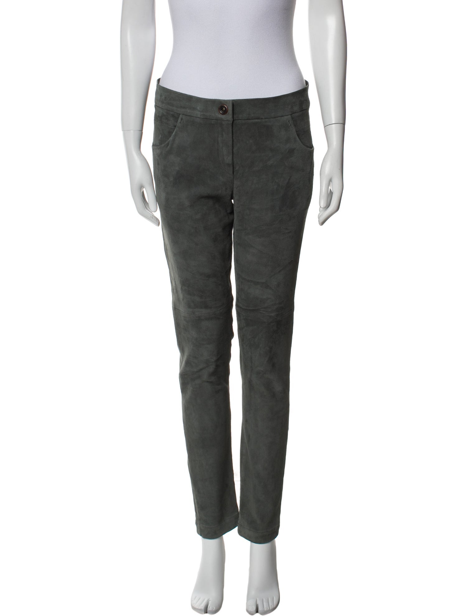Brunello Cucinelli Leather Skinny Leg Pants