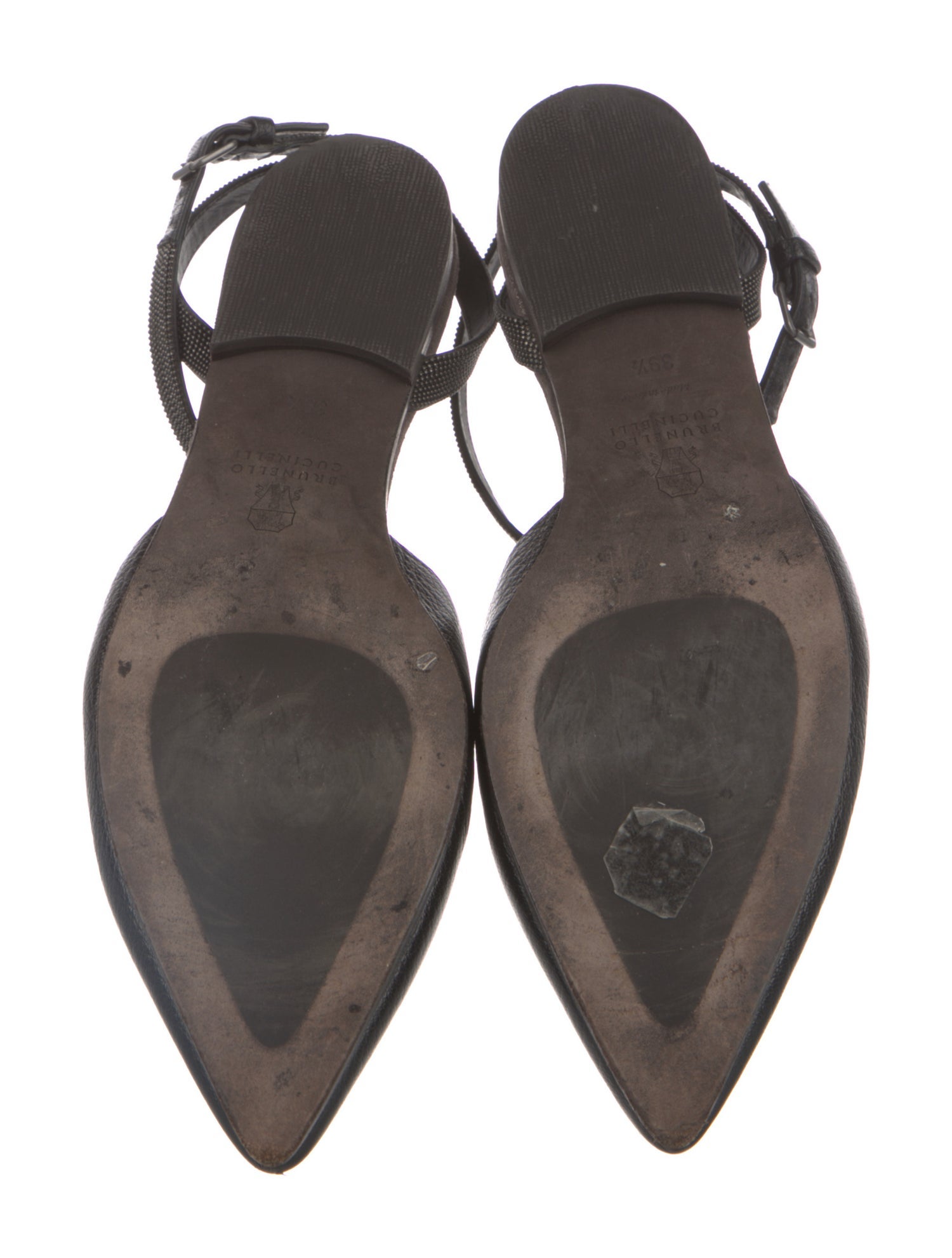 Brunello Cucinelli Monili Leather Mules