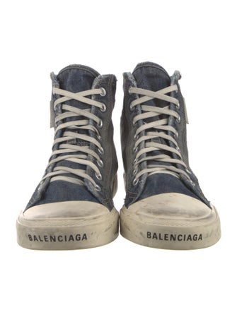 Balenciaga Denim Distressed Accents Sneakers