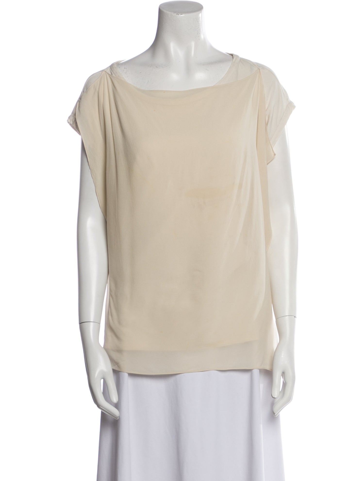 Brunello Cucinelli Scoop Neck Short Sleeve Blouse