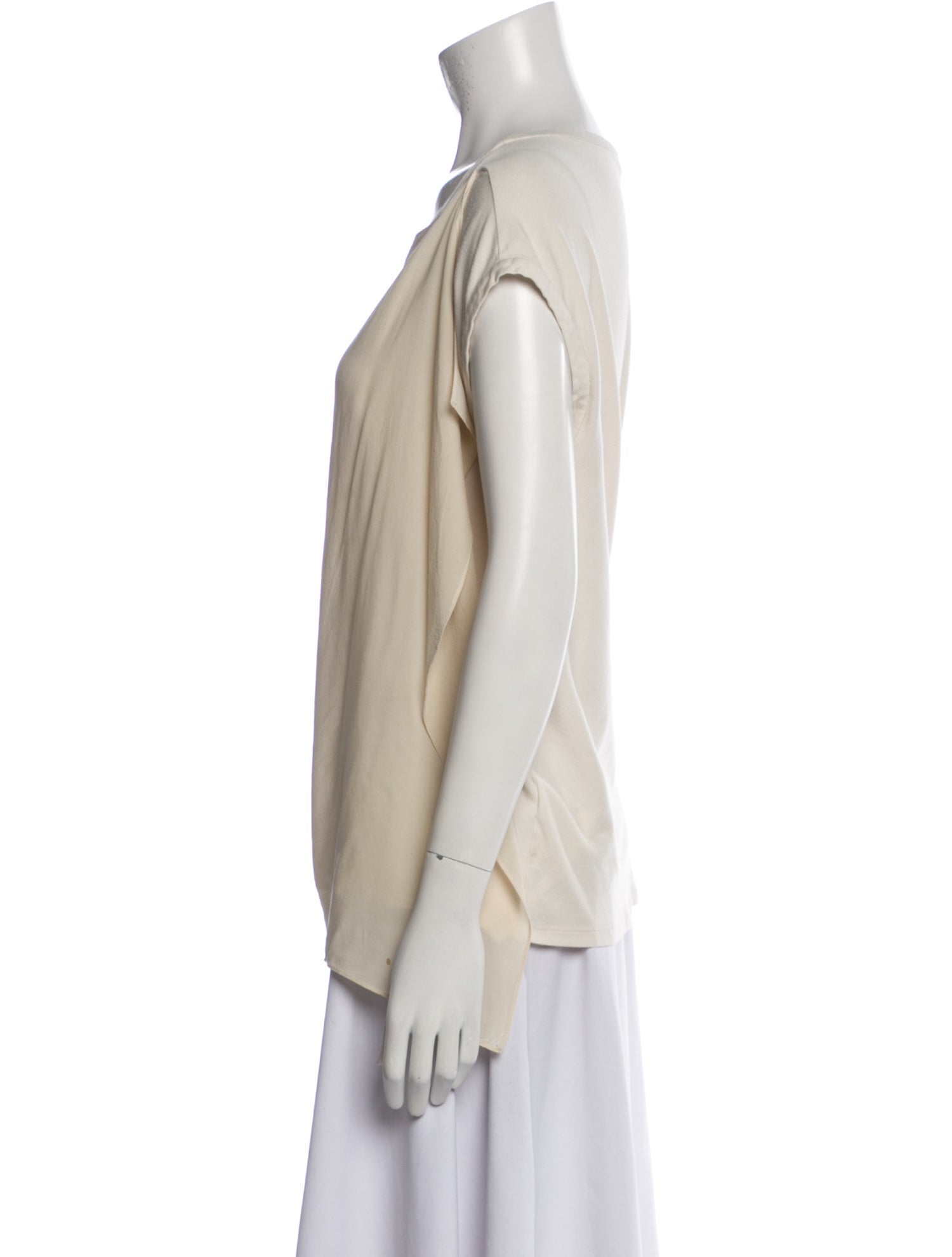 Brunello Cucinelli Scoop Neck Short Sleeve Blouse