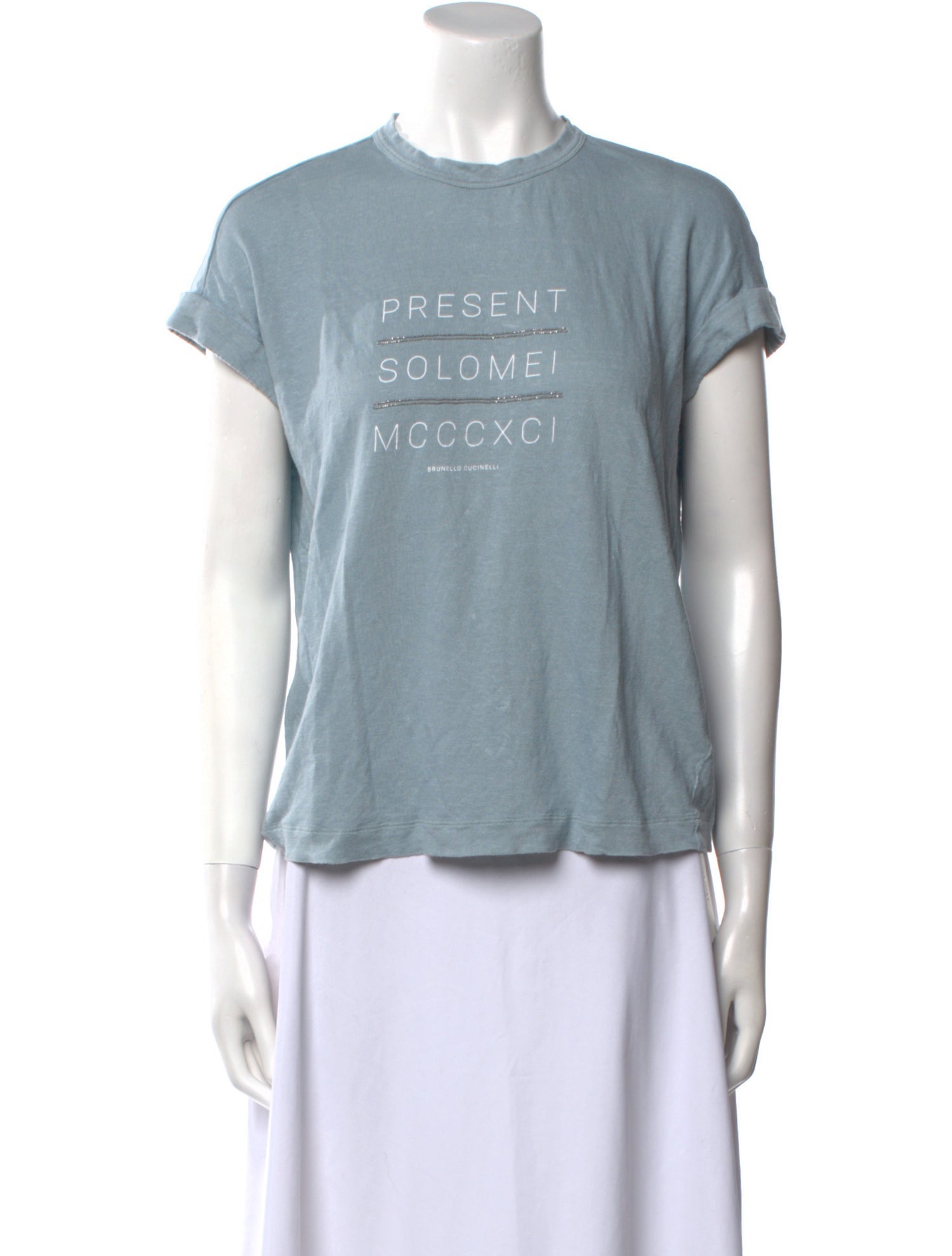 Brunello Cucinelli Graphic Print Crew Neck T-Shirt