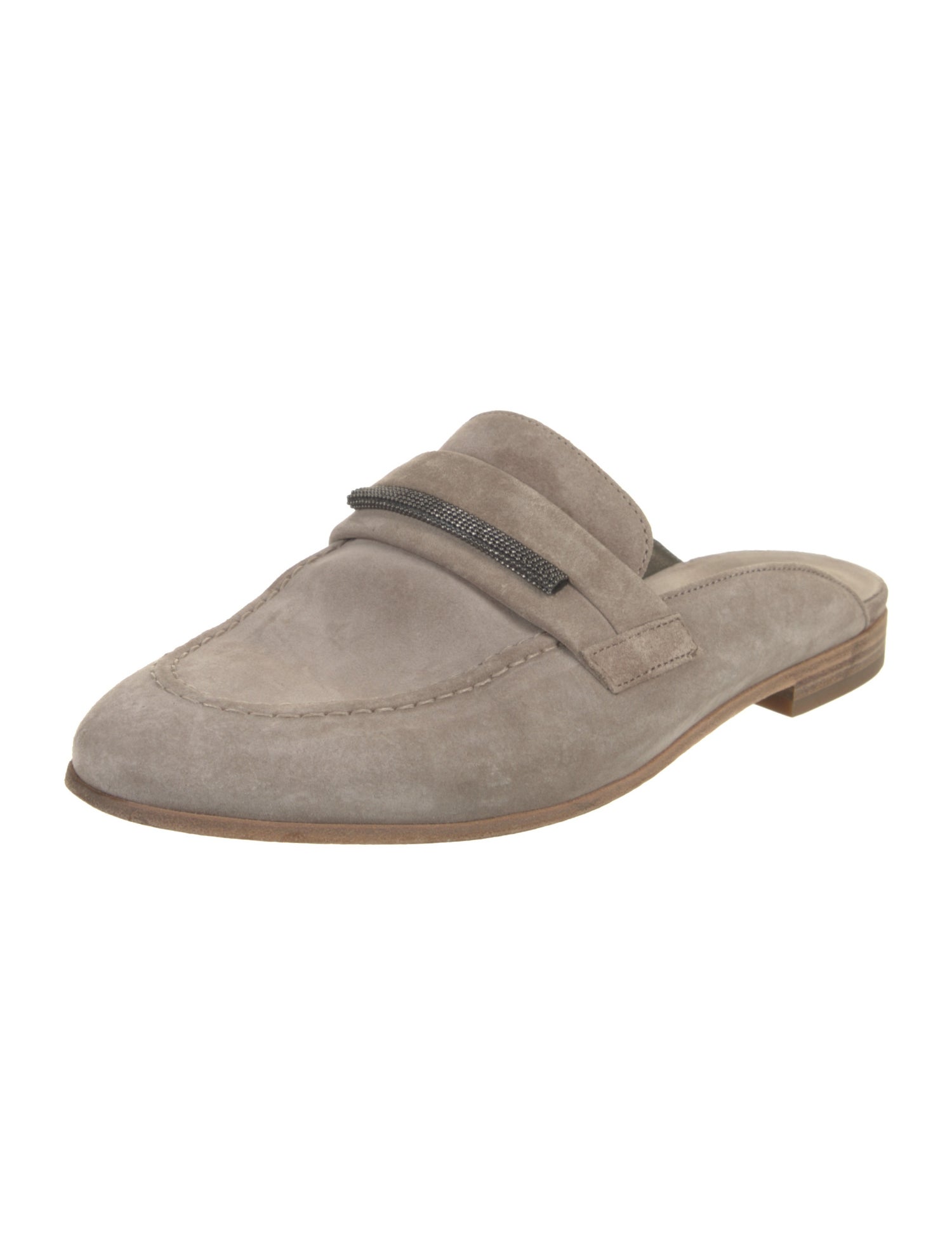 Brunello Cucinelli Monili Suede Mules