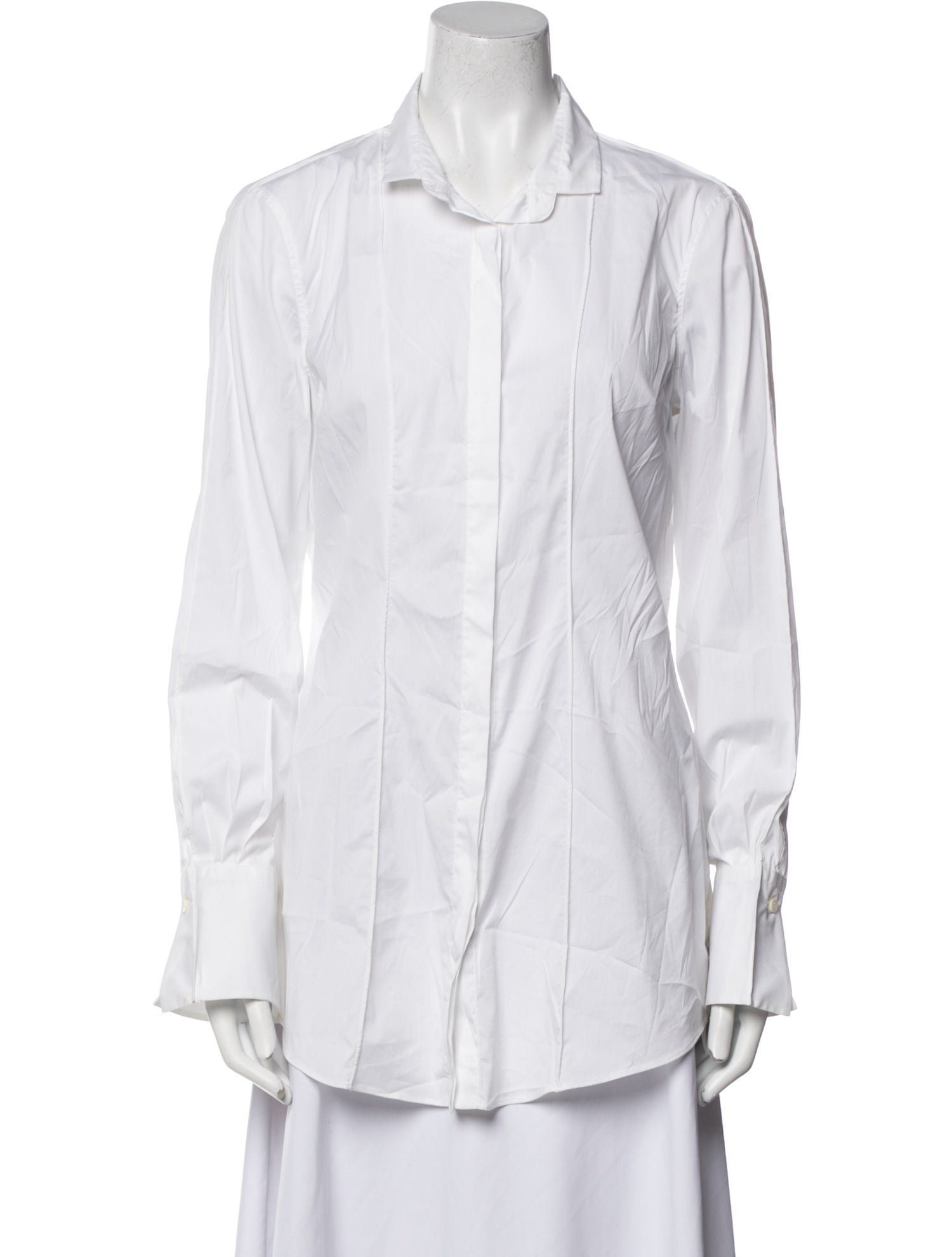Brunello Cucinelli Long Sleeve Button-Up Top