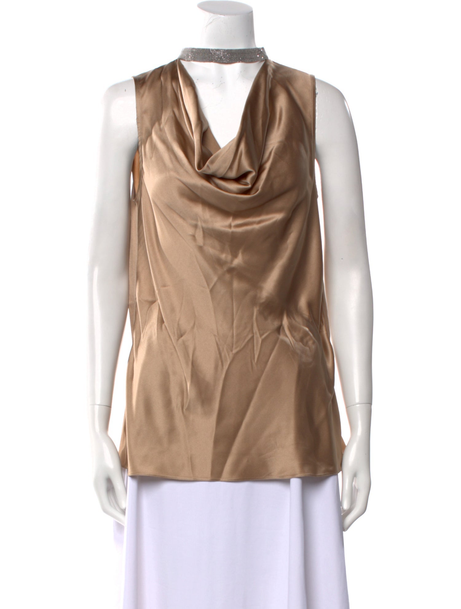 Brunello Cucinelli Silk Cowl Neck Top