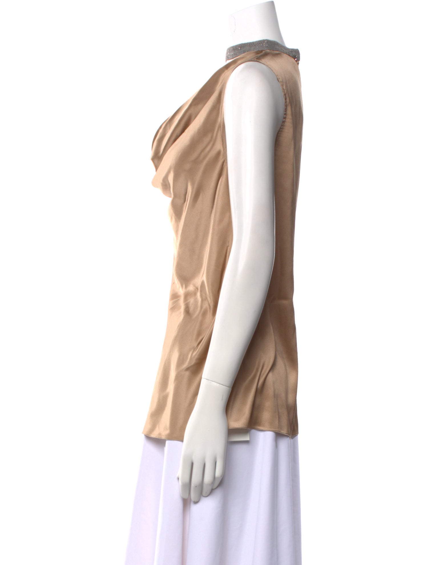 Brunello Cucinelli Silk Cowl Neck Top