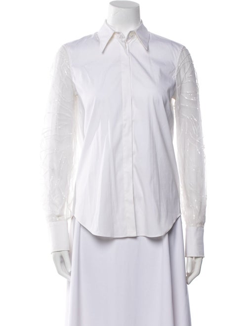 Brunello Cucinelli Long Sleeve Button-Up Top