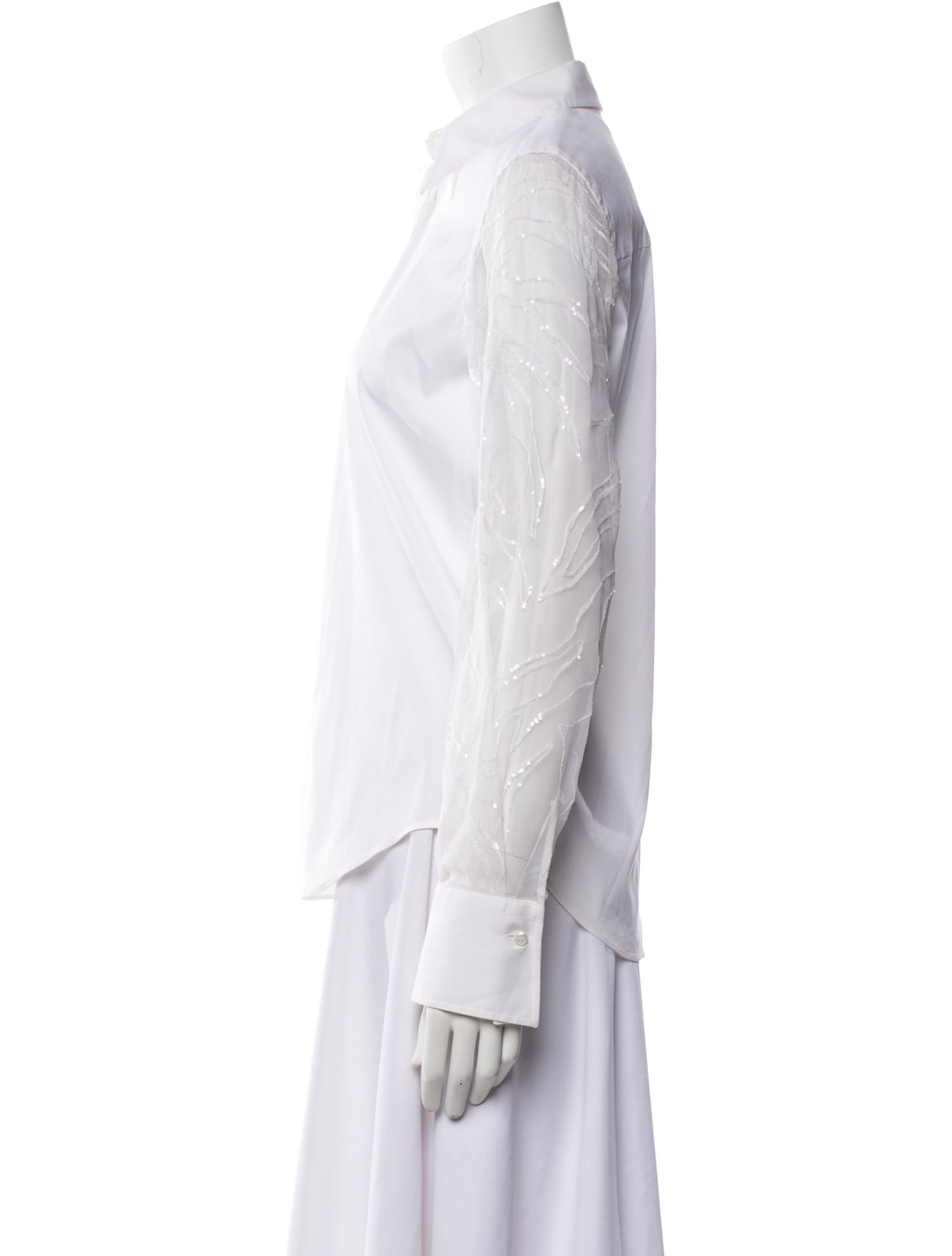 Brunello Cucinelli Long Sleeve Button-Up Top