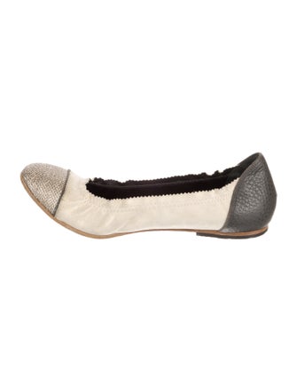 Brunello Cucinelli Suede Animal Print Ballet Flats