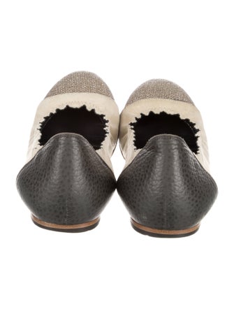Brunello Cucinelli Suede Animal Print Ballet Flats