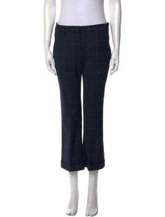 Brunello Cucinelli Plaid Print Wide Leg Pants