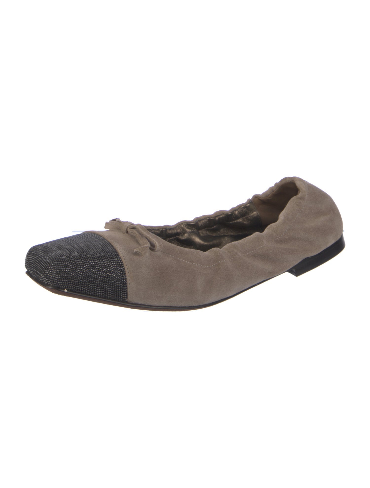 Brunello Cucinelli Monili Suede Ballet Flats