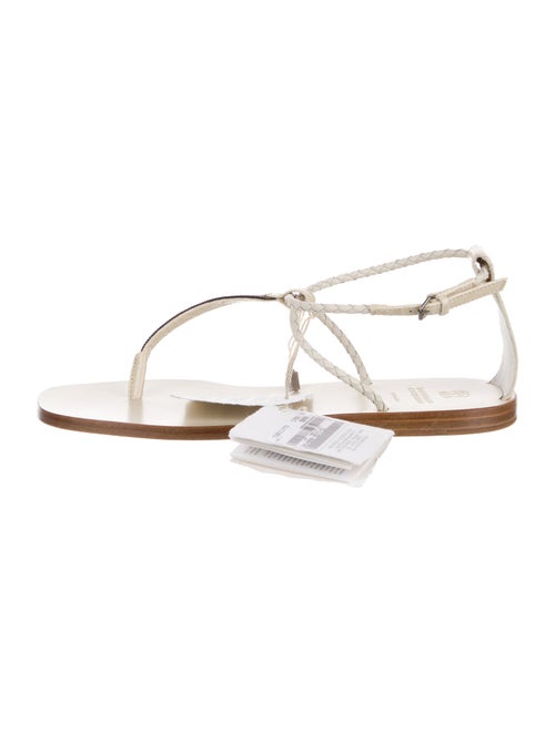 Brunello Cucinelli Leather T-Strap Sandals