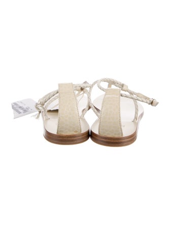Brunello Cucinelli Leather T-Strap Sandals