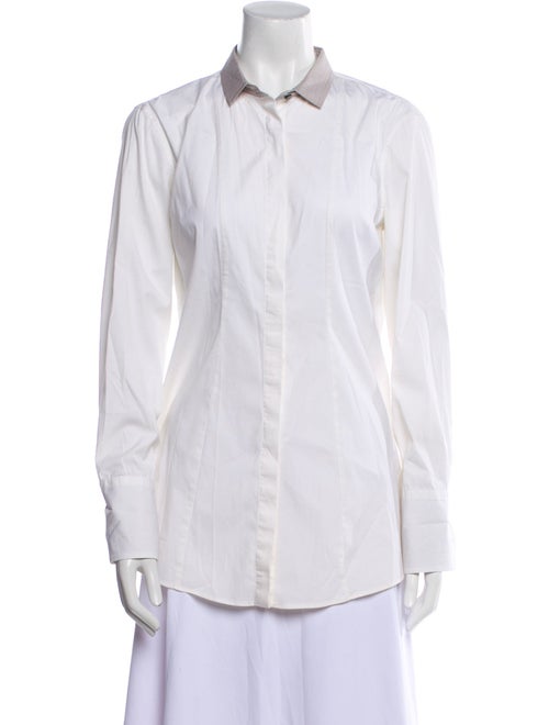 Brunello Cucinelli Long Sleeve Button-Up Top
