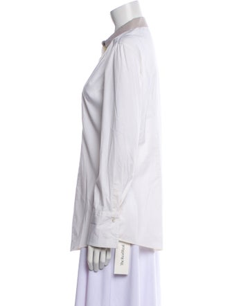 Brunello Cucinelli Long Sleeve Button-Up Top