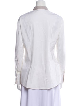 Brunello Cucinelli Long Sleeve Button-Up Top