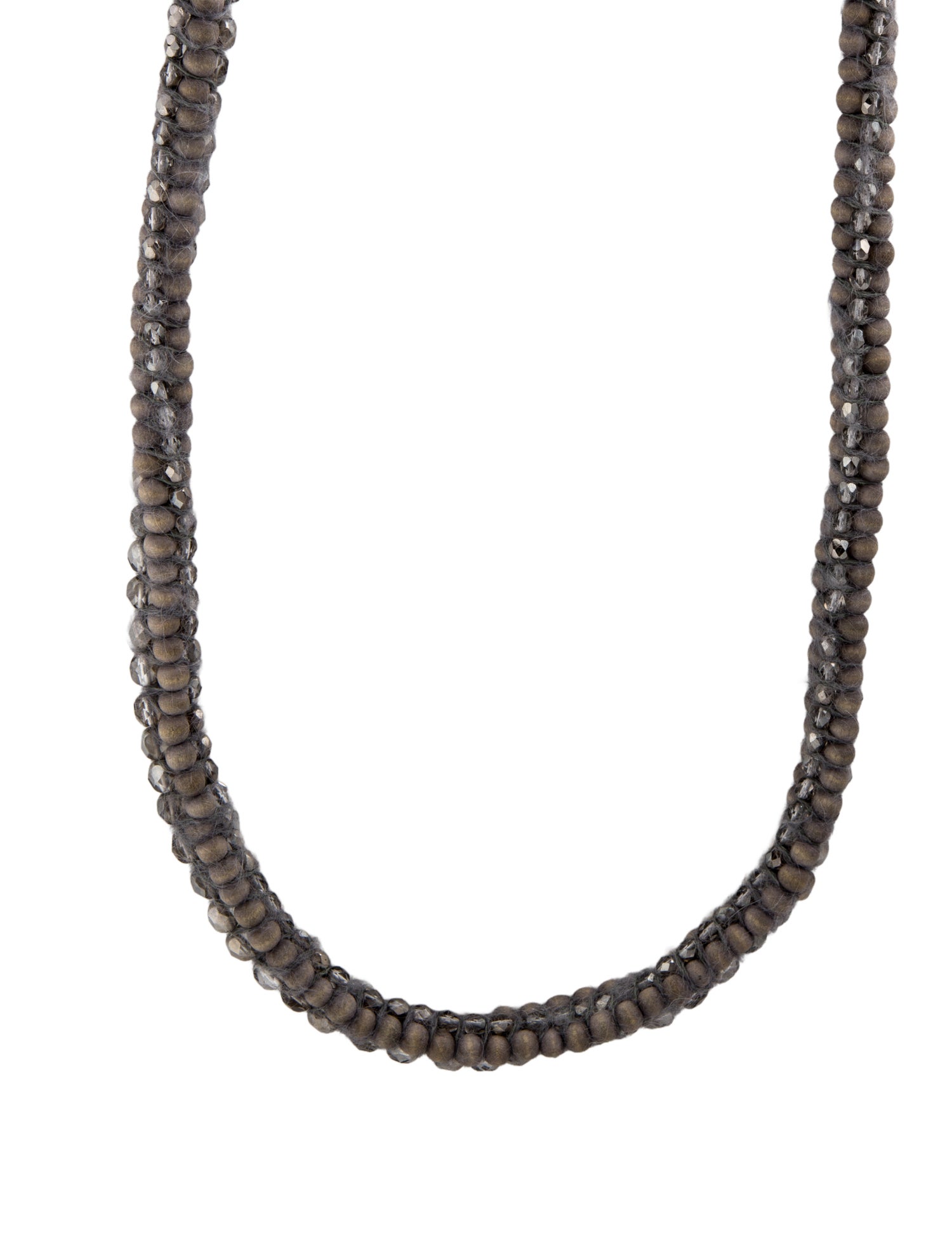 Brunello Cucinelli Bead & Fabric Bolo Necklace