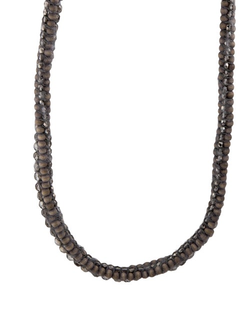 Brunello Cucinelli Bead & Fabric Bolo Necklace