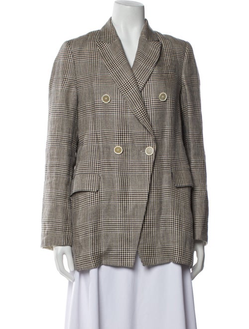 Brunello Cucinelli Linen Plaid Print Blazer