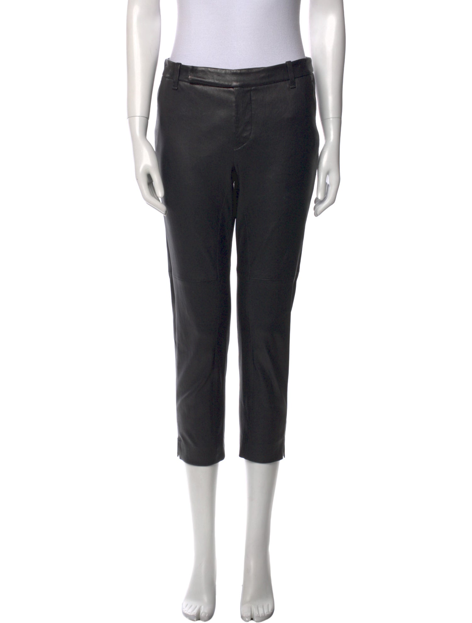 Brunello Cucinelli Leather Straight Leg Pants