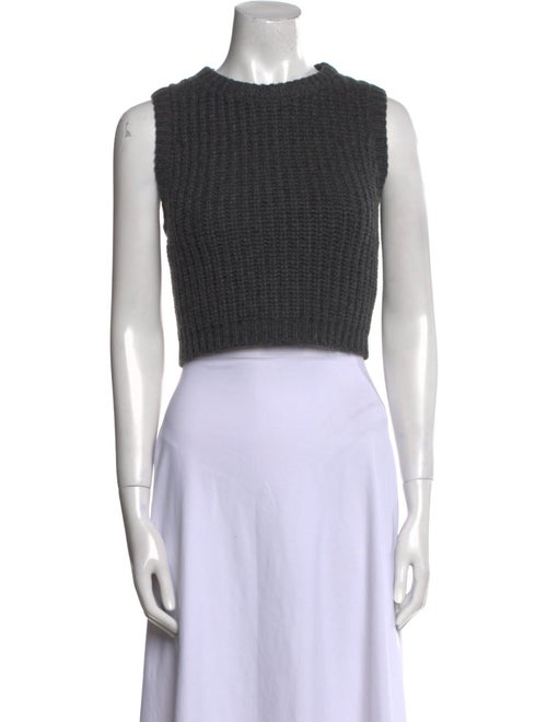 Brunello Cucinelli Cashmere Crew Neck Crop Top