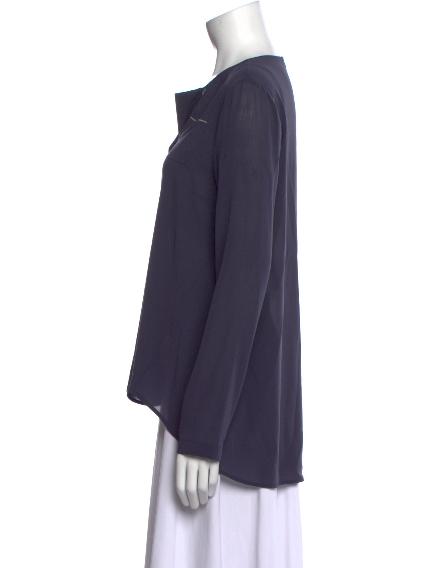 Brunello Cucinelli Silk V-Neck Blouse