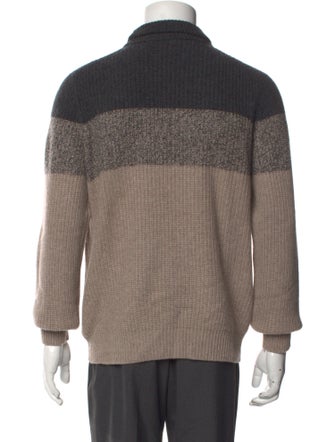 Brunello Cucinelli Cashmere Colorblock Pattern Pullover