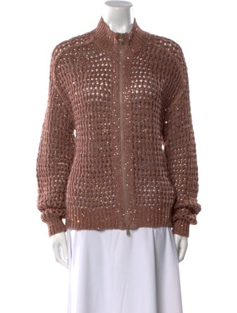 Brunello Cucinelli Silk Mock Neck Sweater