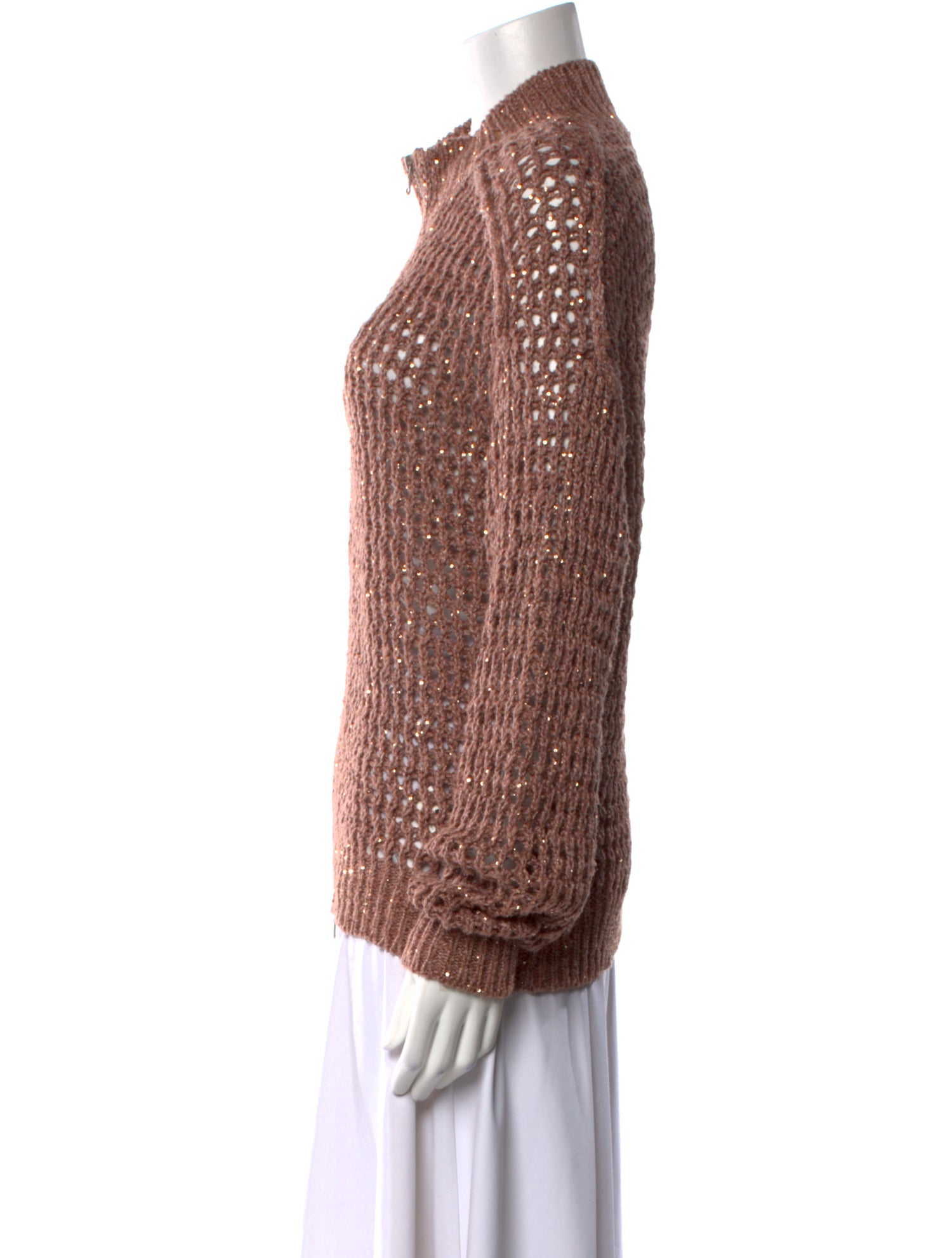 Brunello Cucinelli Silk Mock Neck Sweater