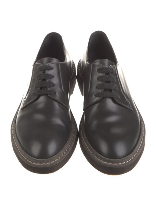 Brunello Cucinelli Leather Glitter Accents Oxfords