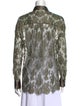 Brunello Cucinelli Lace Pattern Long Sleeve Button-Up Top
