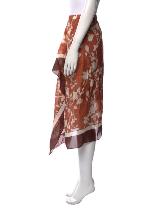 Brunello Cucinelli Silk Midi Length Skirt