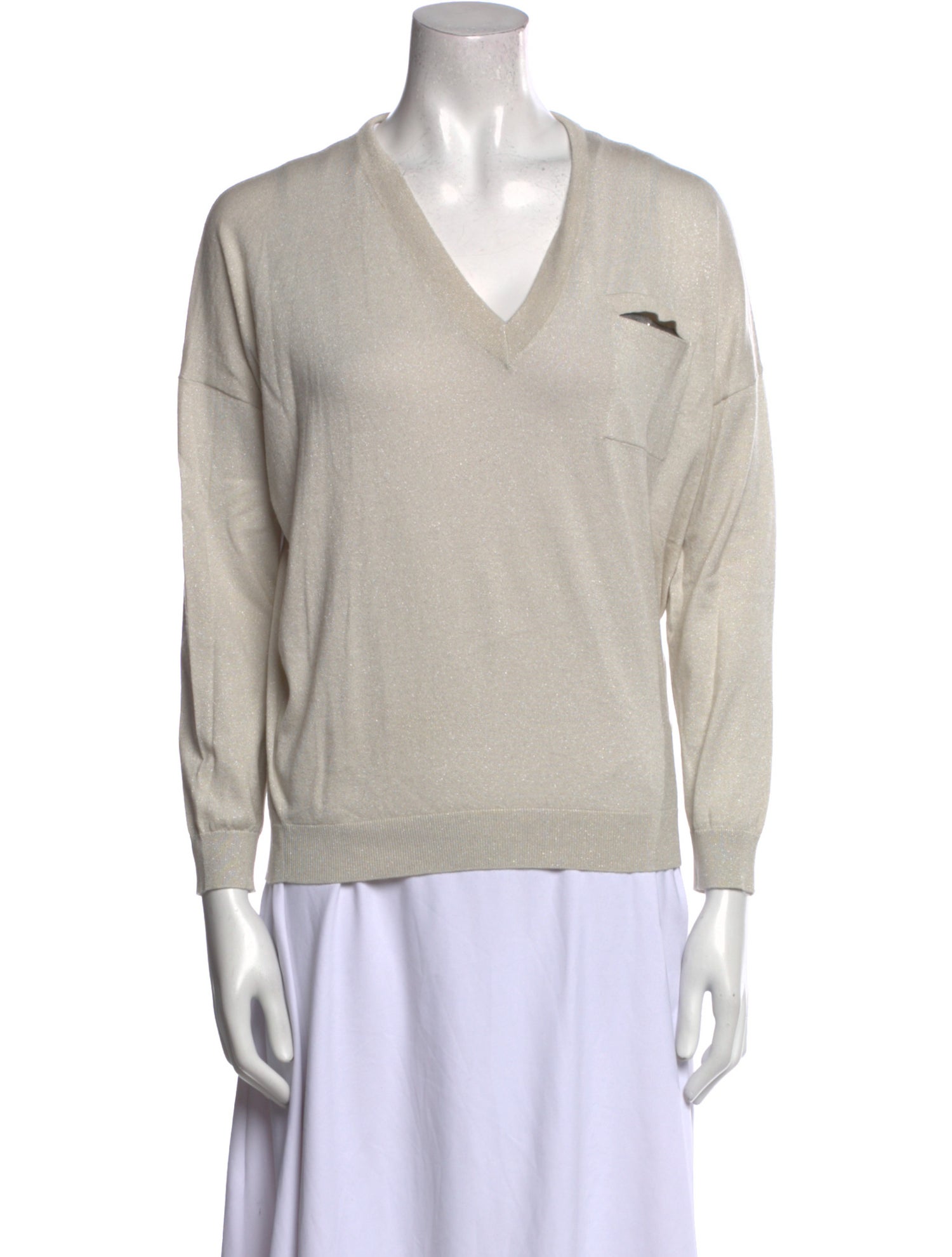 Brunello Cucinelli Cashmere V-Neck Sweatshirt